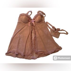 Victoria Secret VTG Sexy Little Things Pink Sheer Lingerie